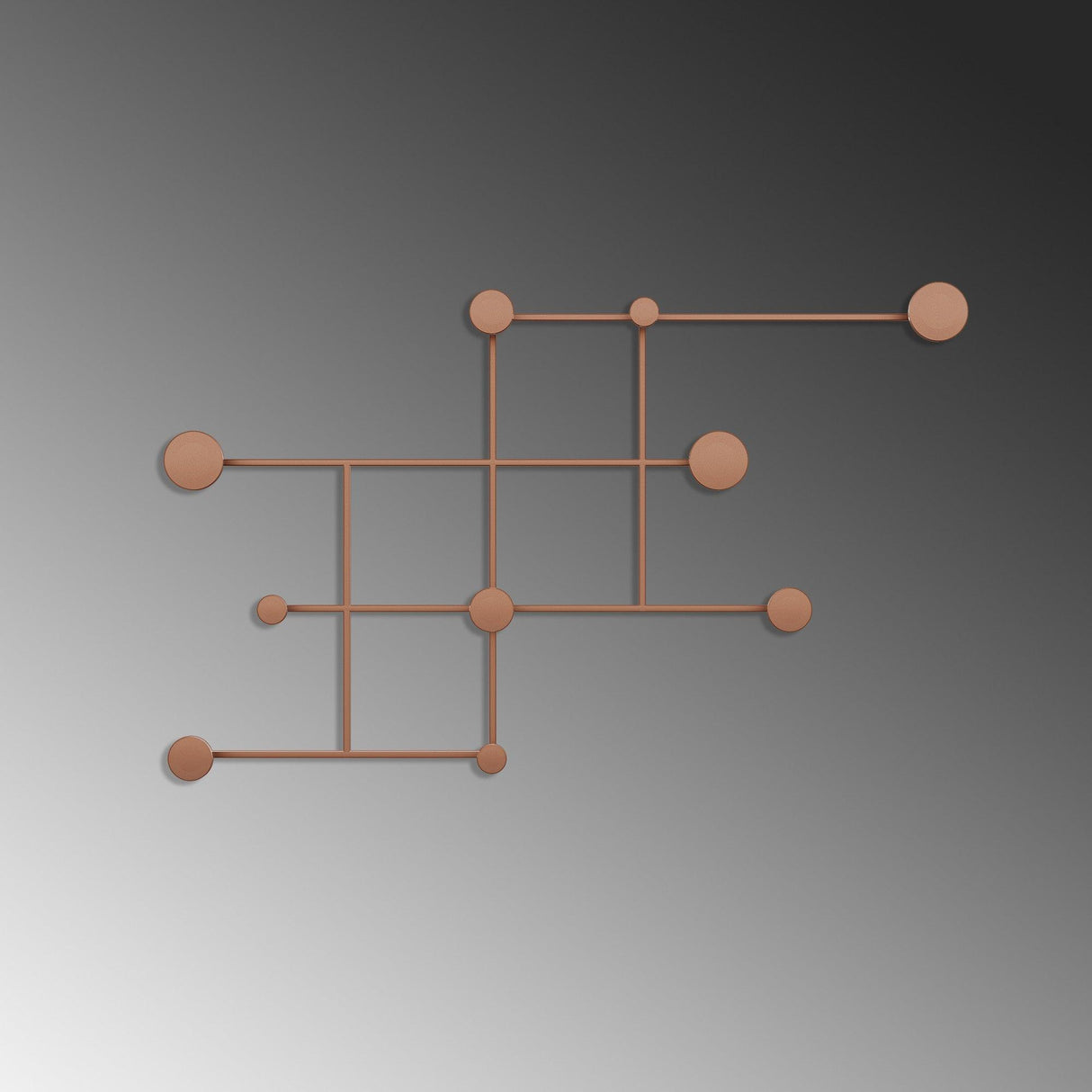 Cuier de hol metalic Metal Wall Hook Minimal 2, Cupru, 112x64x10 cm