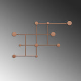 Cuier de hol metalic Metal Wall Hook Minimal 2, Cupru, 112x64x10 cm