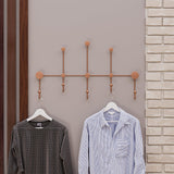 Cuier de hol metalic Metal Wall Hook Antonio 4, Cupru, 80x45x10 cm