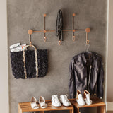 Cuier de hol metalic Metal Wall Hook Antonio 4, Cupru, 80x45x10 cm