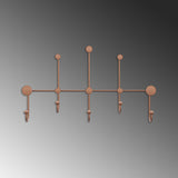 Cuier de hol metalic Metal Wall Hook Antonio 4, Cupru, 80x45x10 cm