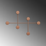 Cuier de hol metalic Metal Wall Hook Lux 2, Cupru, 82x60x10 cm