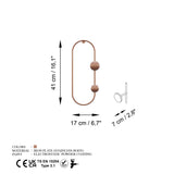 Cuier Cricket-C, Copper, 17x7 cm