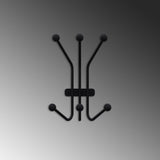 Cuier de hol metalic Metal Wall Hook Minimal 1, Negru, 23x13 cm