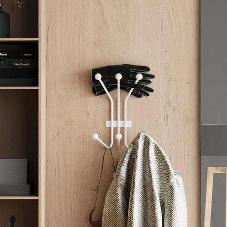 Cuier de hol metalic Metal Wall Hook Classic 1, Alb, 23x13 cm