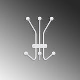 Cuier de hol metalic Metal Wall Hook Classic 1, Alb, 23x13 cm