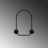 Cuier de hol metalic Metal Wall Hook Classic 4, Negru, 25x7 cm