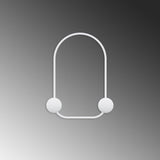 Cuier de hol metalic Metal Wall Hook Minimal 3, Alb, 25x7 cm