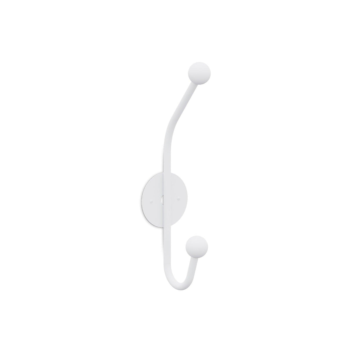 Cuier de hol metalic Metal Wall Hook Antonio 7, Alb, 6x9 cm