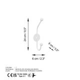 Cuier de hol metalic Metal Wall Hook Antonio 7, Alb, 6x9 cm