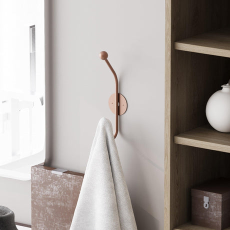 Cuier de hol metalic Metal Wall Hook Antonio 8, Cupru, 6x9 cm