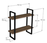 Raft de perete Buba cadru metal, 2 Rafturi, 70 x 70 x 22 cm - Stejar, SKU 495SSE1107