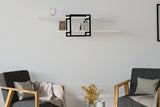 Raft de perete Mone cadru metal, 120 x 30 x 18 cm - alb, SKU 495SSE1120