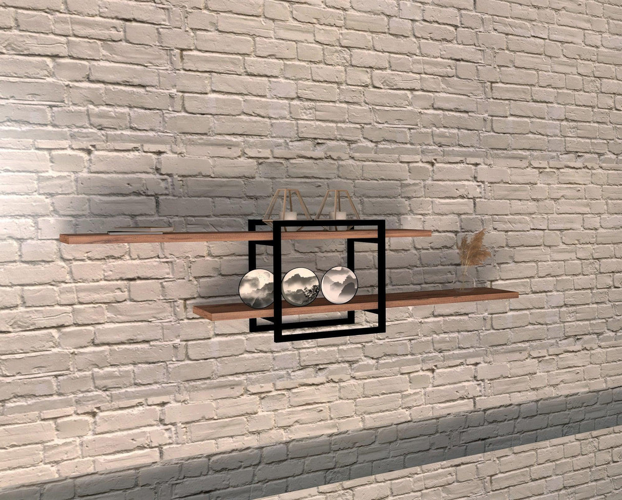 Raft de perete Mone cadru metal, 120 x 30 x 18 cm - Crem, SKU 495SSE1120