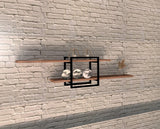 Raft de perete Mone cadru metal, 120 x 30 x 18 cm - Crem, SKU 495SSE1120