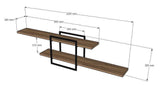 Raft de perete Mone cadru metal, 120 x 30 x 18 cm - Crem, SKU 495SSE1120