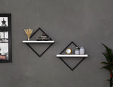 Raft de perete Sezo, 2 piese (diverse dimensiuni) - Alb, SKU 495SSE1123