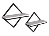 Raft de perete Sezo, 2 piese (diverse dimensiuni) - Alb, SKU 495SSE1123