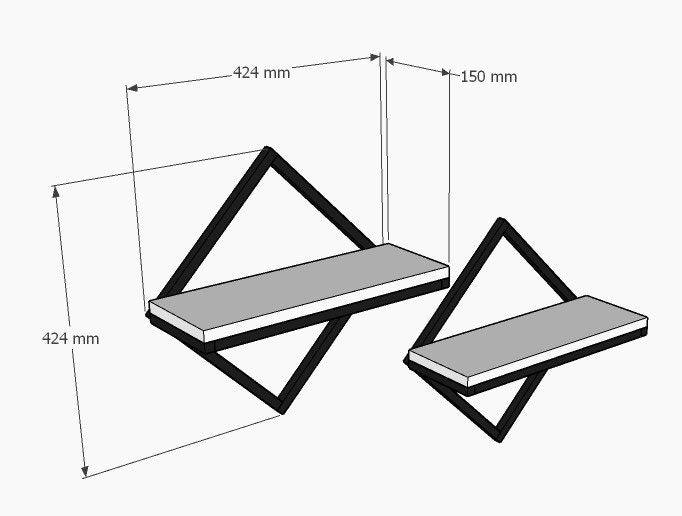 Raft de perete Sezo, 2 piese (diverse dimensiuni) - Stejar, SKU 495SSE1123