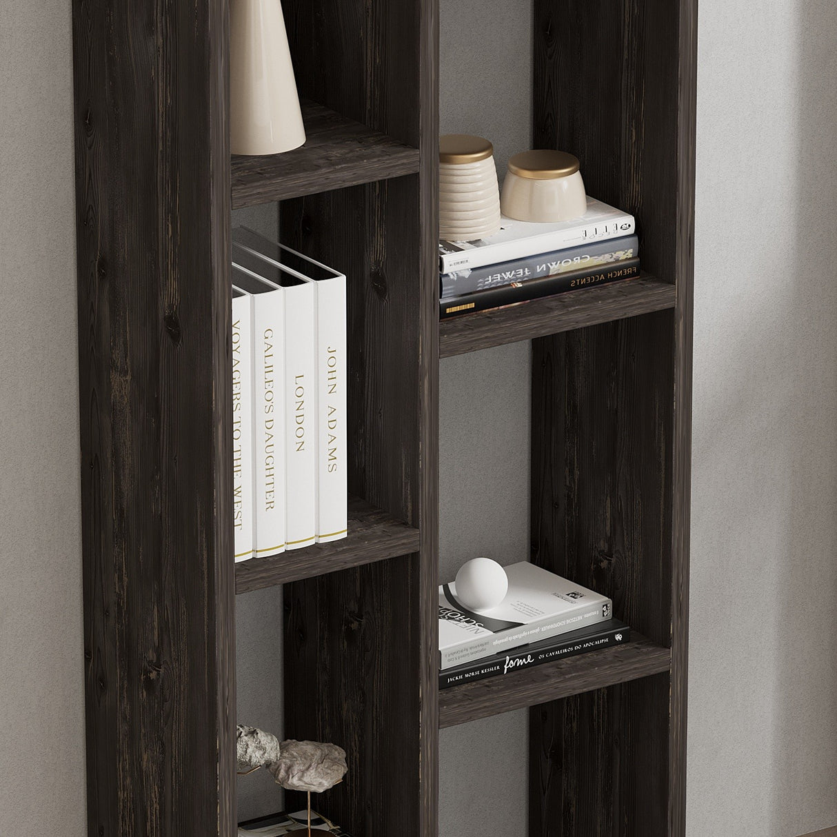 Bibliotecă Tomi, Antracit, 44x20x150 cm