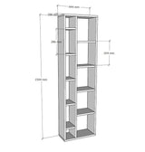 Bibliotecă Tomi, Antracit, 44x20x150 cm