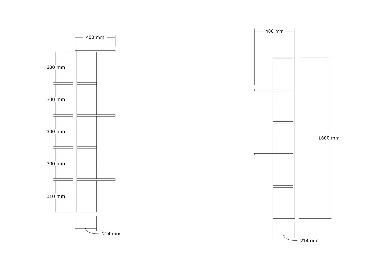 Bibliotecă Bled, Diverse culori, Diverse dimensiuni - Stejar - 40x21x160 cm | SKU: 495SSE1215 | Bibliotecă Bled, varianta Stejar - 40x21x160 cm, produs pentru amenajarea locuinței, disponibil online în România la CasaMob