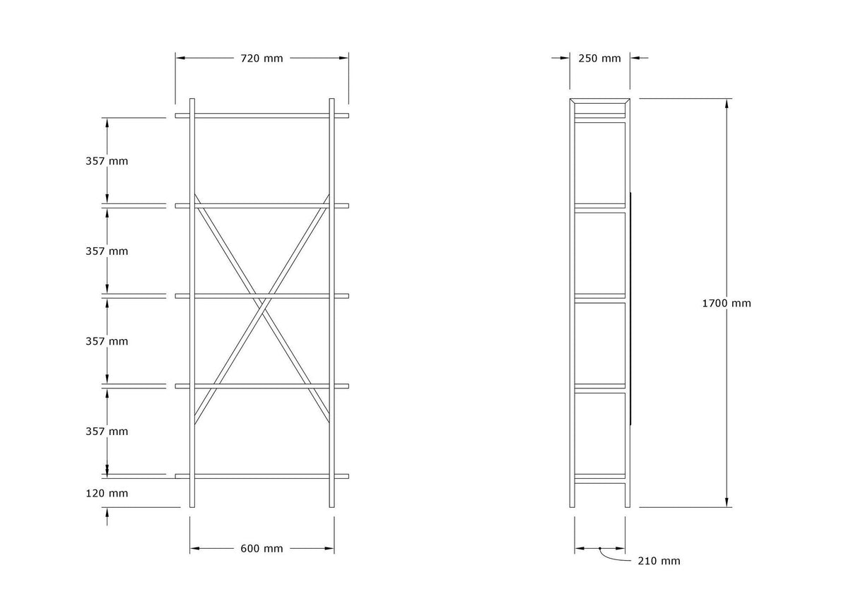 Bibliotecă Kinder, Diverse culori, 72x25x170 cm - Stejar - Negru | SKU: 495SSE1223 | Bibliotecă Kinder, 72x25x170 cm, varianta Stejar - Negru, produs pentru amenajarea locuinței, disponibil online în România la CasaMob