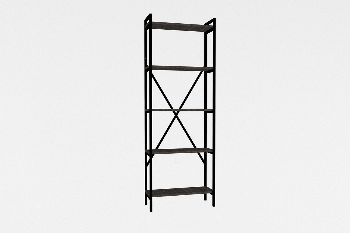 Bibliotecă Kinder, Diverse culori, 72x25x170 cm - Nuc - Negru | SKU: 495SSE1224 | Bibliotecă Kinder, 72x25x170 cm, varianta Nuc - Negru, produs pentru amenajarea locuinței, disponibil online în România la CasaMob