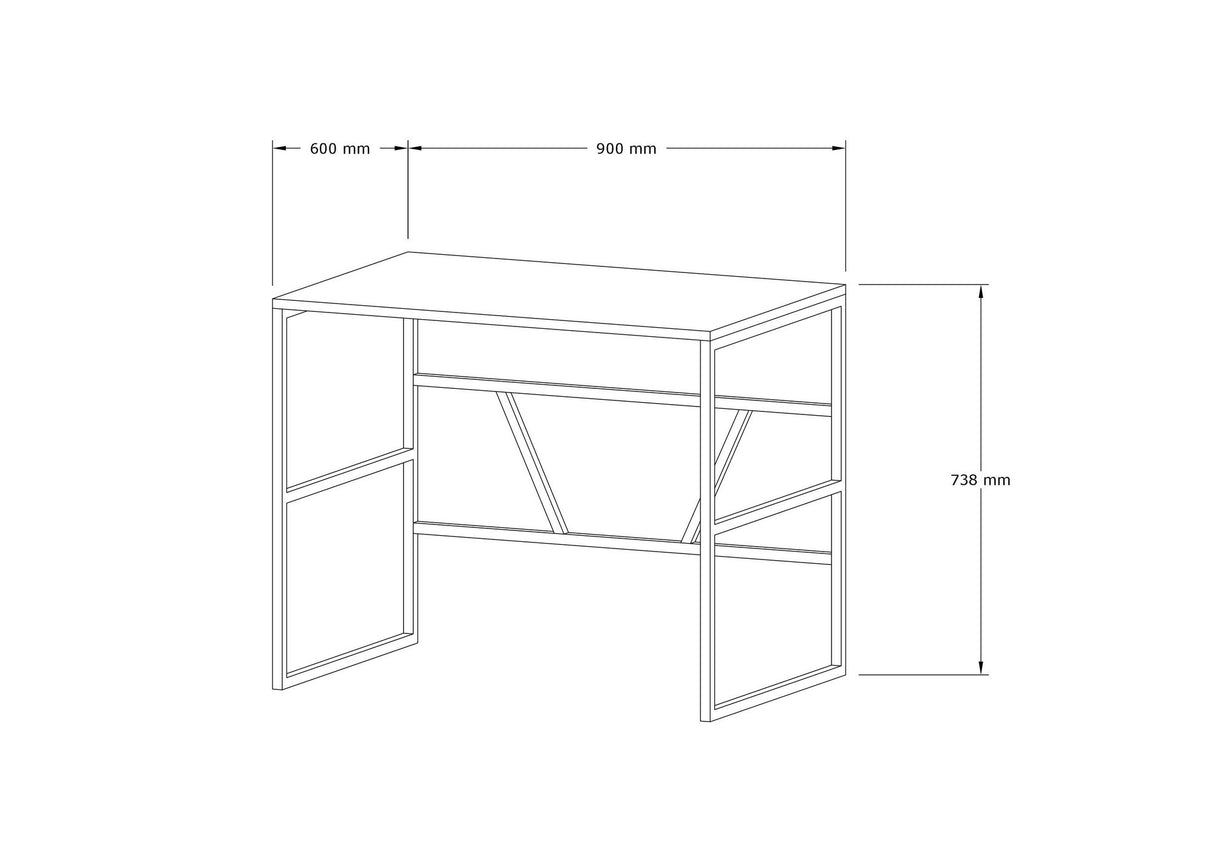 Birou Monea, Diverse culori, 90x74x60 cm - Stejar safir | SKU: 495SSE1501 | Birou Monea, 90x74x60 cm, varianta Stejar safir, produs pentru amenajarea locuinței, disponibil online în România la CasaMob