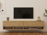 Comodă TV Arges, Diverse culori, 141x30x31 cm - Stejar safir | SKU: 495SSE1604 | Comodă TV Arges, 141x30x31 cm, varianta Stejar safir, produs pentru amenajarea locuinței, disponibil online în România la CasaMob