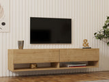 Comodă TV Arges, Diverse culori, 141x30x31 cm - Stejar safir | SKU: 495SSE1604 | Comodă TV Arges, 141x30x31 cm, varianta Stejar safir, produs pentru amenajarea locuinței, disponibil online în România la CasaMob