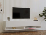 Comodă TV Arges, Diverse culori, 141x30x31 cm - Alb | SKU: 495SSE1605 | Comodă TV Arges, 141x30x31 cm, varianta Alb, produs pentru amenajarea locuinței, disponibil online în România la CasaMob