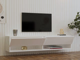 Comodă TV Arges, Diverse culori, 141x30x31 cm - Alb | SKU: 495SSE1605 | Comodă TV Arges, 141x30x31 cm, varianta Alb, produs pentru amenajarea locuinței, disponibil online în România la CasaMob