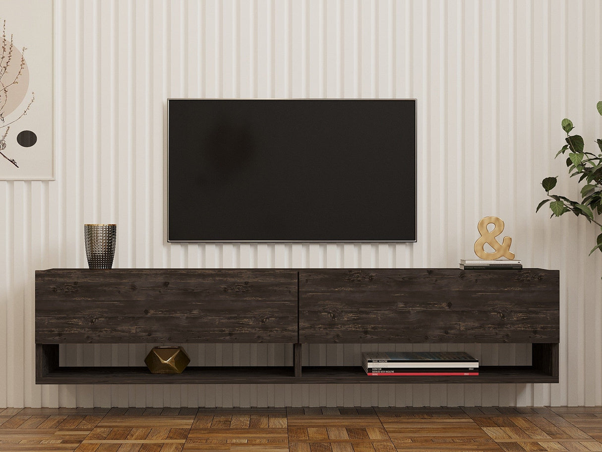 Comodă TV Arges, Diverse culori, 141x30x31 cm - Antracit | SKU: 495SSE1606 | Comodă TV Arges, 141x30x31 cm, varianta Antracit, produs pentru amenajarea locuinței, disponibil online în România la CasaMob
