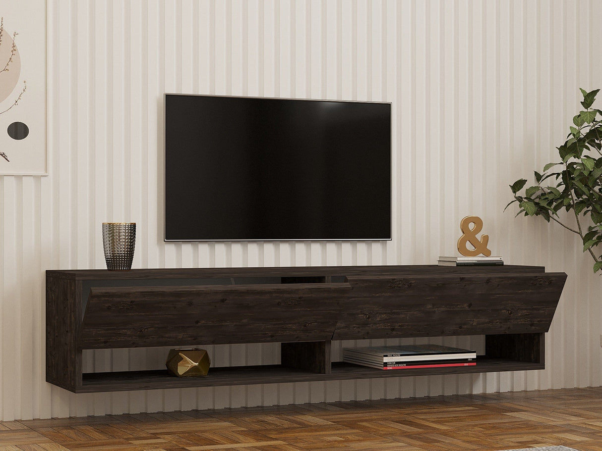 Comodă TV Arges, Diverse culori, 141x30x31 cm - Antracit | SKU: 495SSE1606 | Comodă TV Arges, 141x30x31 cm, varianta Antracit, produs pentru amenajarea locuinței, disponibil online în România la CasaMob