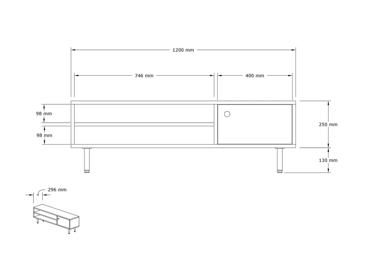 Comodă TV Avila, Diverse culori, 120x30x38 cm - Antracit | SKU: 495SSE1607 | Comodă TV Avila, 120x30x38 cm, varianta Antracit, produs pentru amenajarea locuinței, disponibil online în România la CasaMob
