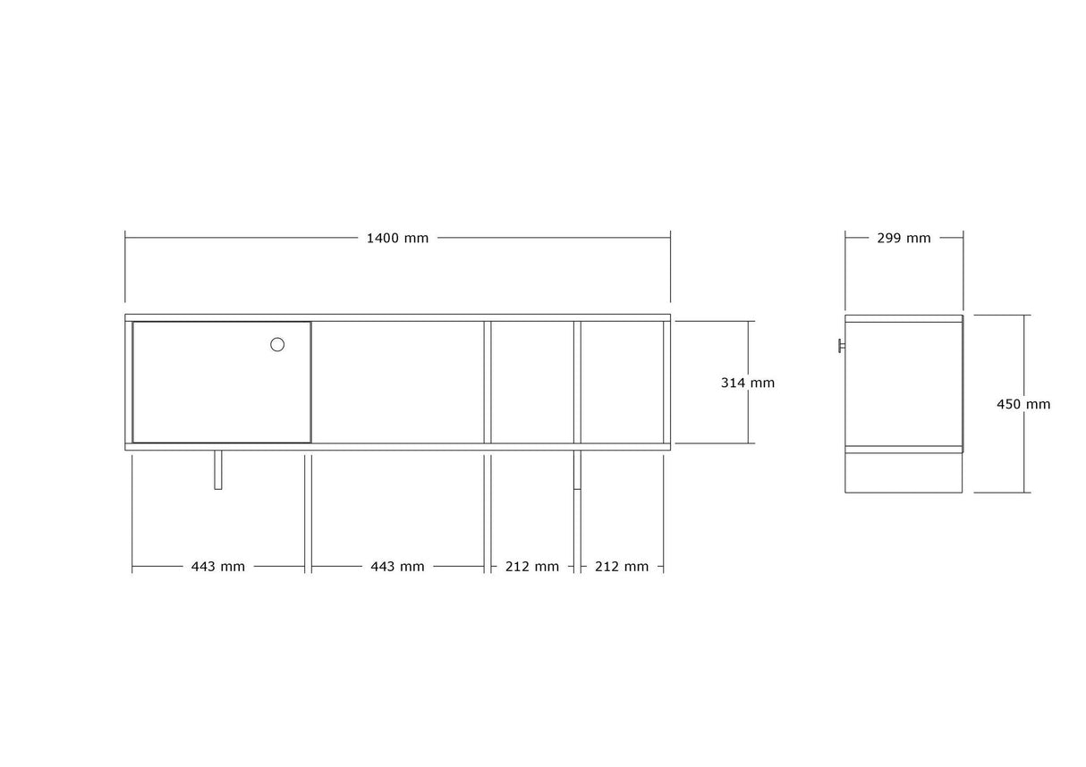 Comodă TV Folsom, Diverse culori, 140x29x45 cm - Stejar | SKU: 495SSE1620 | Comodă TV Folsom, 140x29x45 cm, varianta Stejar, produs pentru amenajarea locuinței, disponibil online în România la CasaMob