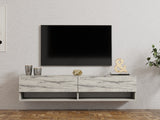 Comodă TV Arges - Freesia, Marble, Travertin, 141x30x31 cm