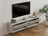 Comodă TV Arges - Freesia, Marble, Travertin, 141x30x31 cm