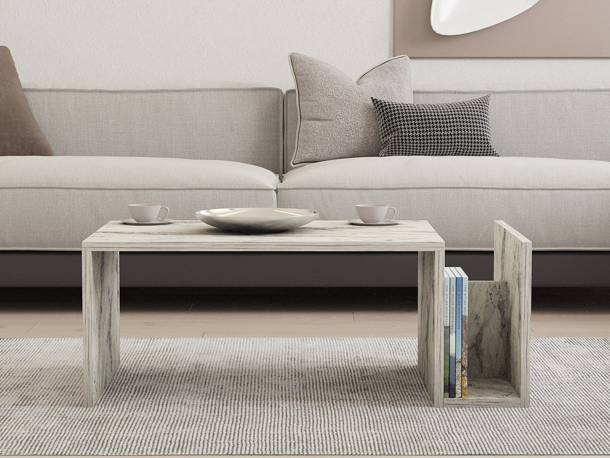Măsuță de cafea Memo, Diverse culori, 87x50x32 cm - Freesia marble | SKU: 495SSE2114 | Măsuță de cafea Memo, 87x50x32 cm, varianta Freesia marble, produs pentru amenajarea locuinței, disponibil online în România la CasaMob