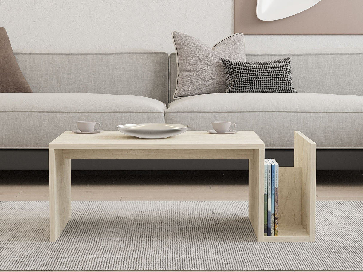 Măsuță de cafea Memo, Diverse culori, 87x50x32 cm - Travertin | SKU: 495SSE2115 | Măsuță de cafea Memo, 87x50x32 cm, varianta Travertin, produs pentru amenajarea locuinței, disponibil online în România la CasaMob