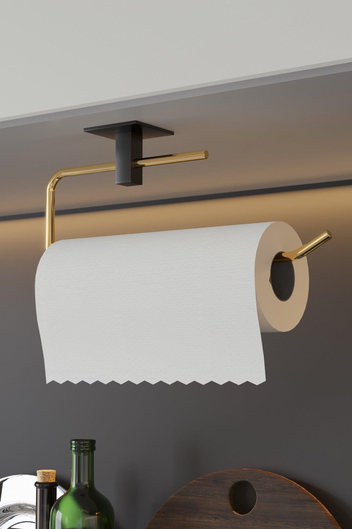 Suport pentru prosop de hârtie Paper Towel Holder Barca, Aur, 5x8x25 cm, SKU 498HFT1119