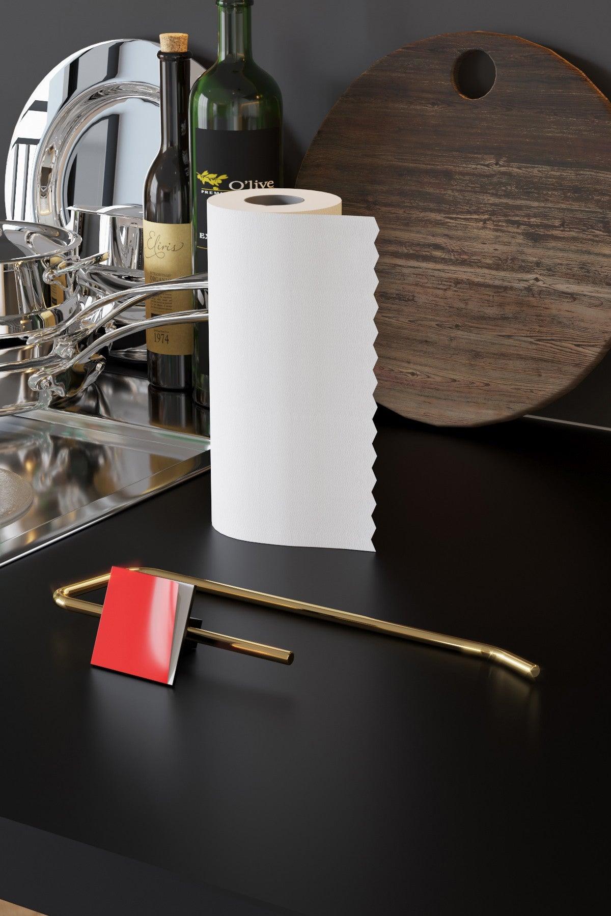 Suport pentru prosop de hârtie Paper Towel Holder Barca, Aur, 5x8x25 cm, SKU 498HFT1119
