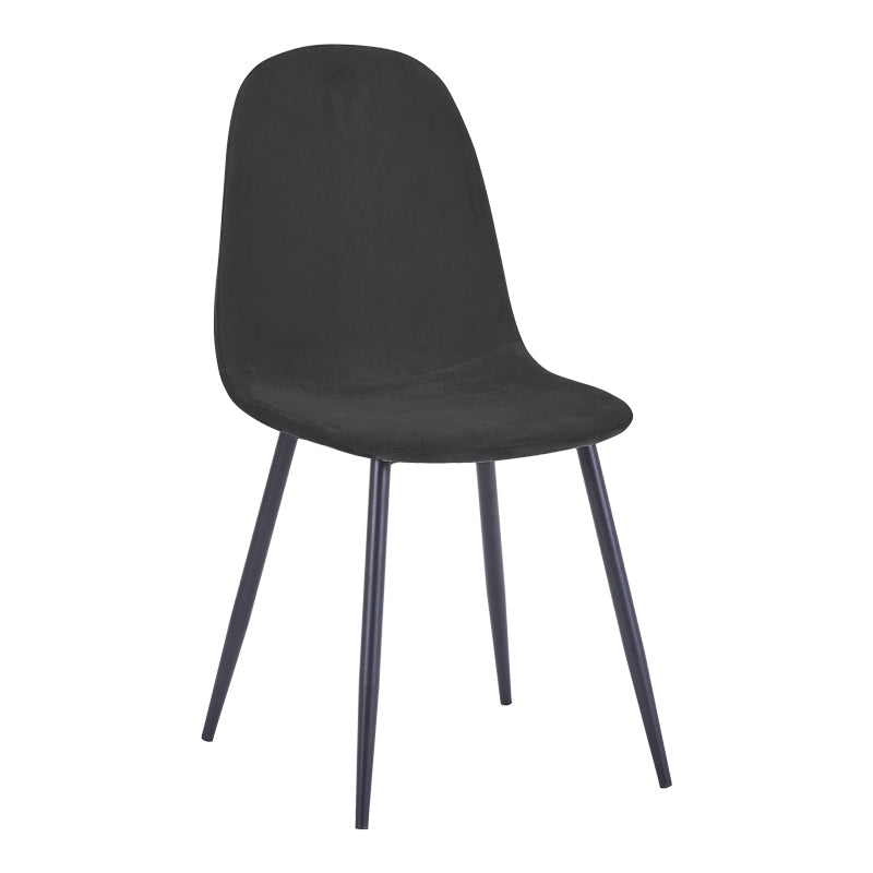 Scaun Bella, Catifea, picioare metalice negre, Diverse culori, 44x55x85 cm - Negru | SKU: 499-000023 | Scaun Bella, Catifea, picioare metalice negre, 44x55x85 cm, varianta Negru, produs pentru amenajarea locuinței, disponibil online în România la CasaMob