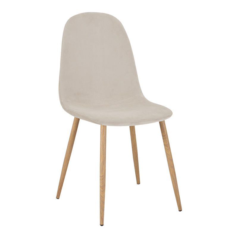 Scaun Bella, Catifea, picioare metalice cu finisaj natural, Diverse culori, 44x55x85 cm - Bej | SKU: 499-000025 | Scaun Bella, Catifea, picioare metalice cu finisaj natural, 44x55x85 cm, varianta Bej, produs pentru amenajarea locuinței, disponibil online în România la CasaMob