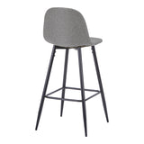 Scaun de bar Bella, Stofă, picioare metalice negre, Diverse culori, 42x49x98 cm - Gri | SKU: 499-000027 | Scaun de bar Bella, Stofă, picioare metalice negre, 42x49x98 cm, varianta Gri, produs pentru amenajarea locuinței, disponibil online în România la CasaMob