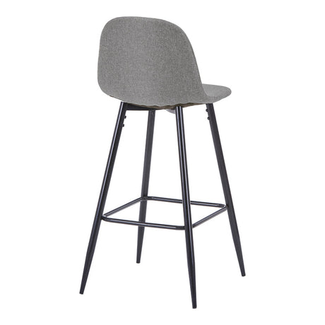 Scaun de bar Bella, Stofă, picioare metalice negre, Diverse culori, 42x49x98 cm