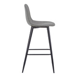 Scaun de bar Bella, Stofă, picioare metalice negre, Diverse culori, 42x49x98 cm - Gri | SKU: 499-000027 | Scaun de bar Bella, Stofă, picioare metalice negre, 42x49x98 cm, varianta Gri, produs pentru amenajarea locuinței, disponibil online în România la CasaMob