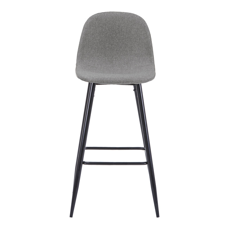 Scaun de bar Bella, Stofă, picioare metalice negre, Diverse culori, 42x49x98 cm - Gri | SKU: 499-000027 | Scaun de bar Bella, Stofă, picioare metalice negre, 42x49x98 cm, varianta Gri, produs pentru amenajarea locuinței, disponibil online în România la CasaMob