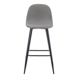 Scaun de bar Bella, Stofă, picioare metalice negre, Diverse culori, 42x49x98 cm - Gri | SKU: 499-000027 | Scaun de bar Bella, Stofă, picioare metalice negre, 42x49x98 cm, varianta Gri, produs pentru amenajarea locuinței, disponibil online în România la CasaMob
